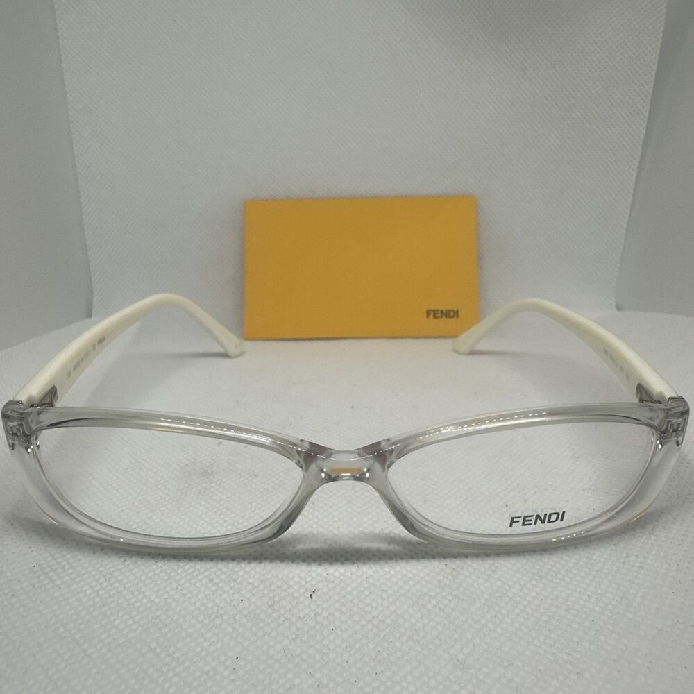 Fendi F881 971 Eyeglasses Frames White Clear Pattern 52-14-135 Italy Womens